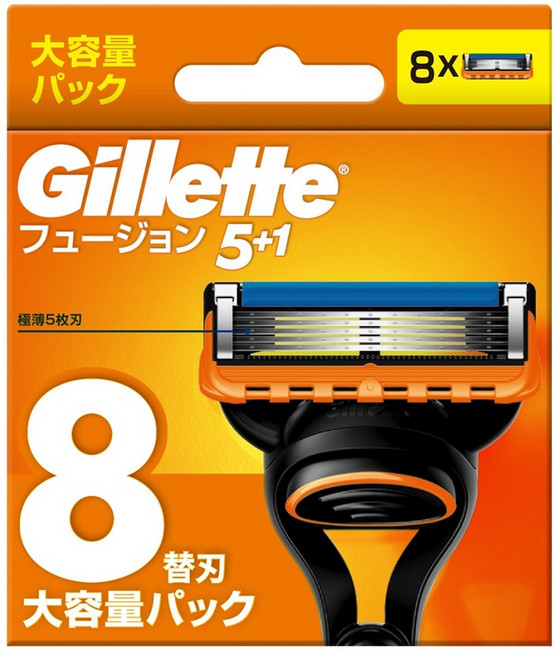 Gillette 吉列 台灣公司貨 Fusion鋒隱系列 刮鬍刀頭, 8個, 1盒