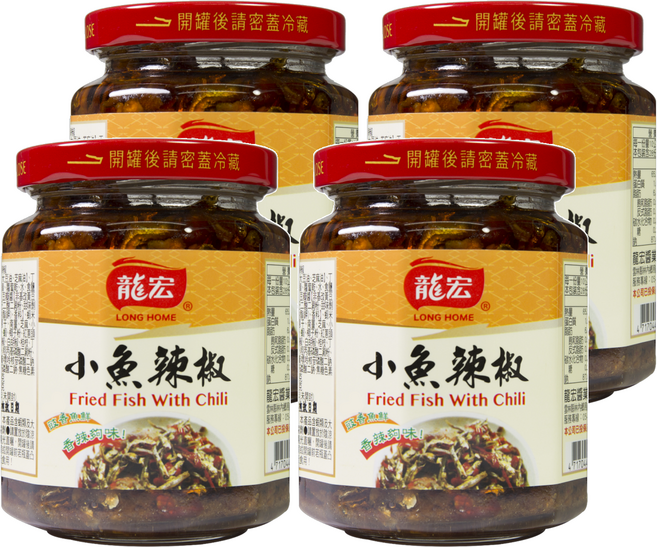 龍宏 小魚辣椒, 270g, 4罐