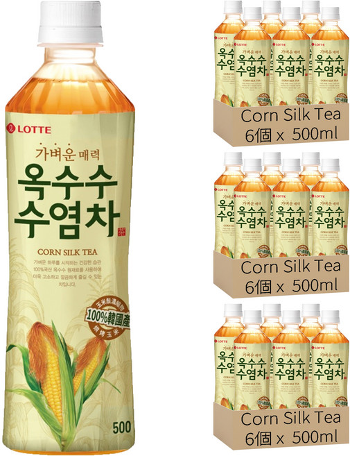 Corn Silk Tea 玉米鬚茶, 18個, 1個裝, 500ml
