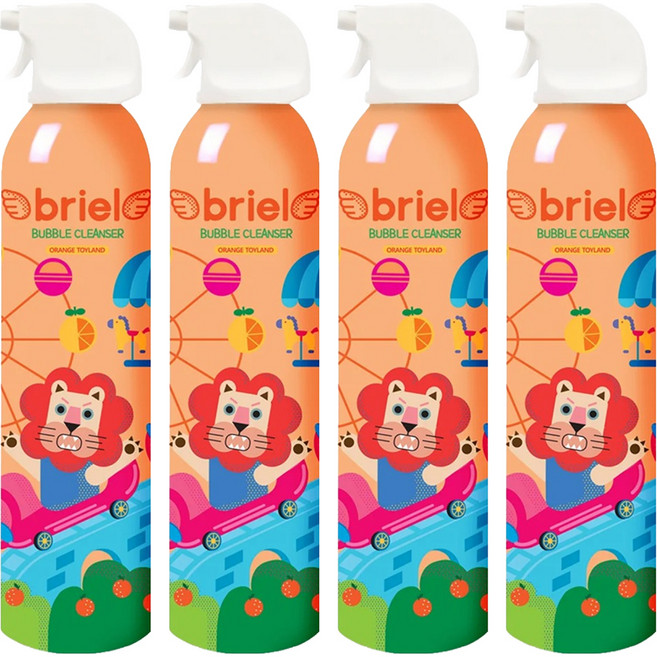 韓國 briel 魔法泡泡兒童沐浴慕斯 橘子, 4瓶, 300ml