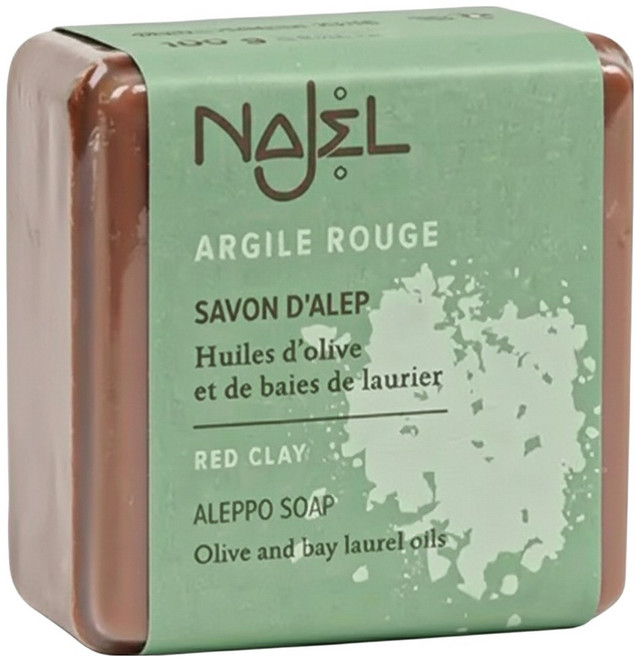 NAJEL 台灣公司貨 阿勒坡手工古皂 紅高嶺土, 100g, 1個