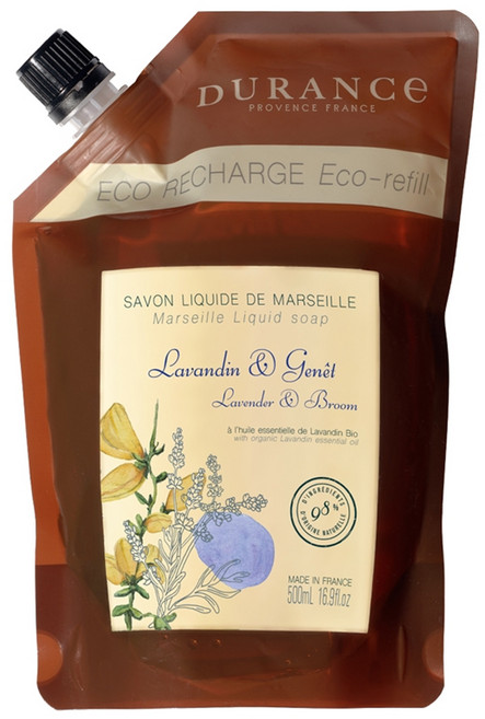 DURANCE 朵昂思 精油馬賽液態皂補充瓶 薰衣草, 500ml, 1包