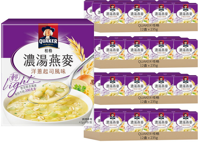 QUAKER 桂格 濃湯燕麥 洋蔥起司風味 5包, 235g, 48盒