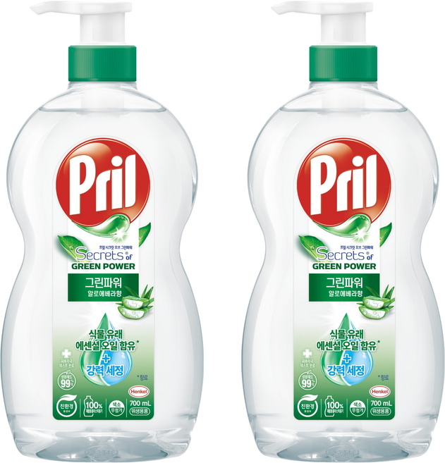 Pril 淨麗 植純萃洗碗精 蘆薈香, 700ml, 2瓶