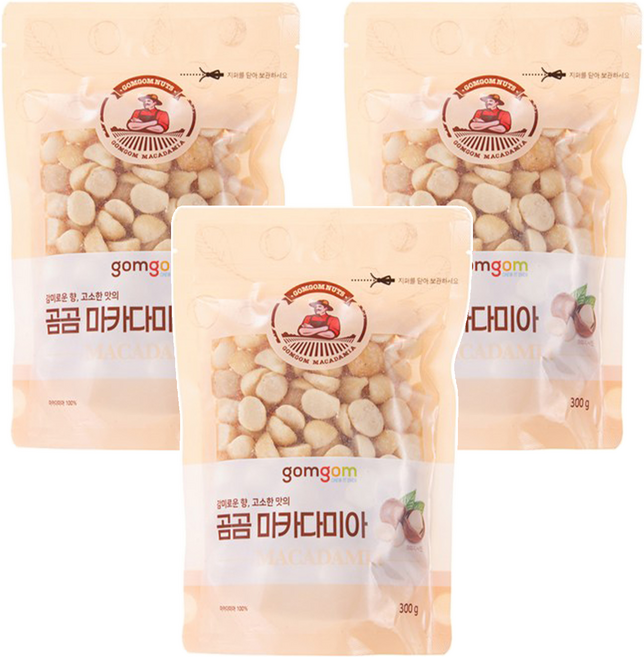 gomgom 夏威夷豆, 300g, 3包