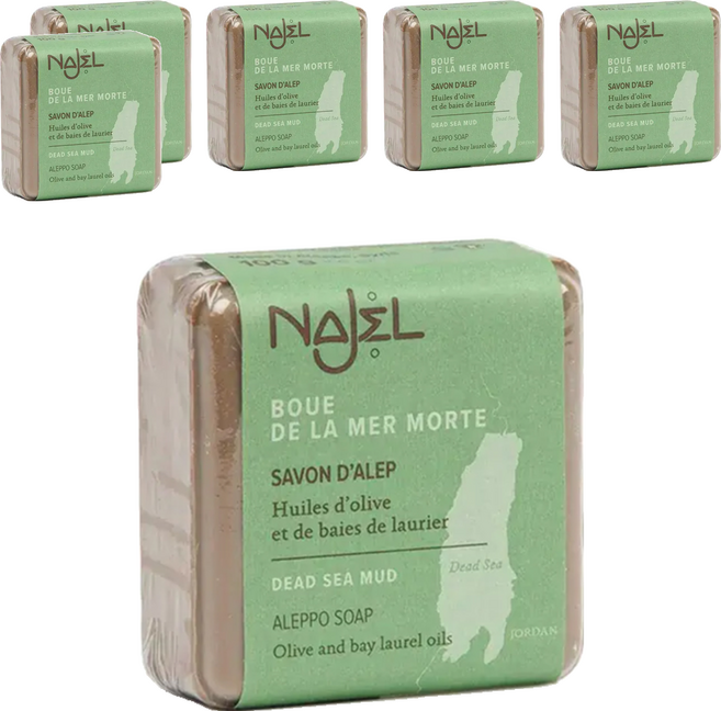 NAJEL 台灣公司貨 阿勒坡手工古皂 死海泥, 100g, 6個