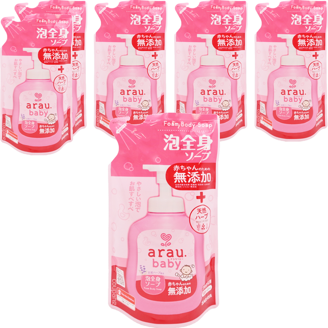 SARAYA arau. 愛樂寶 2合1洗髮沐浴 補充包, 400ml, 6包
