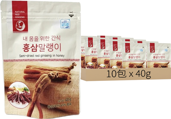 振興高麗人蔘 高麗蜂蜜紅蔘條, 40g, 10包