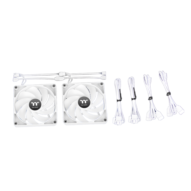 thermaltake 曜越 CT140 ARGB 反轉 散熱風扇 2個, CL-F176-PL14SW-A, 白色, 1套