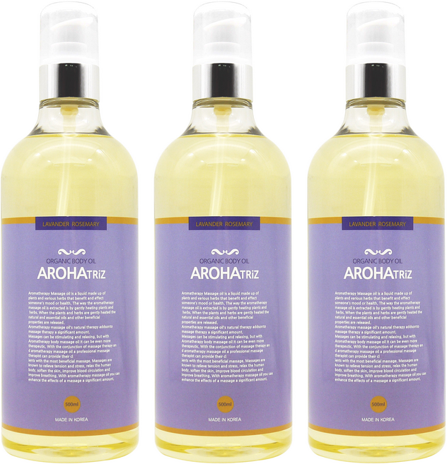 AROHATRiZ 身體精油 薰衣草迷迭香 藍瓶, 500ml, 3瓶