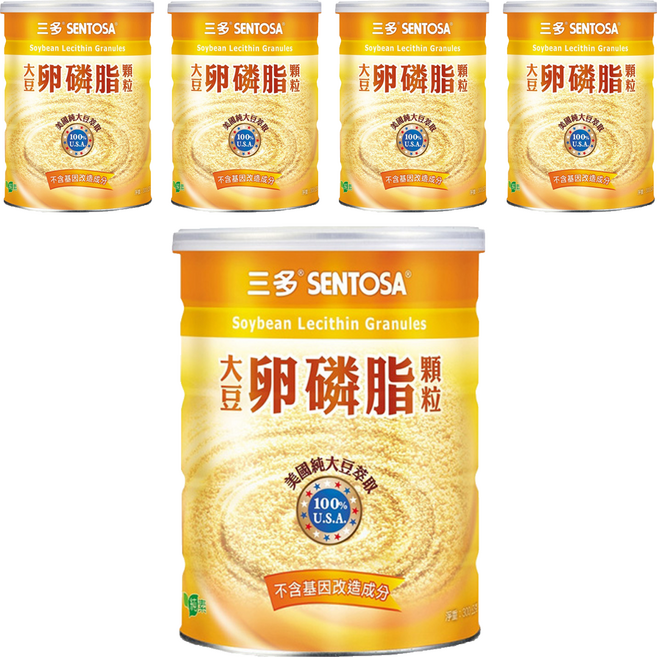 SENTOSA 三多 大豆卵磷脂顆粒 純素, 300g, 5罐