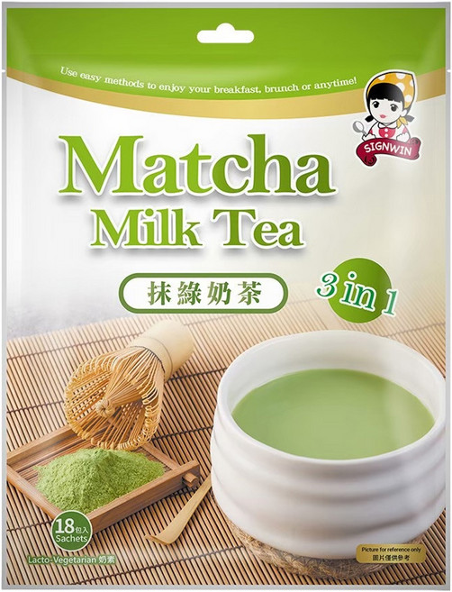 SIGNWIN 三得冠 抹綠奶茶粉, 20g, 18包, 1袋