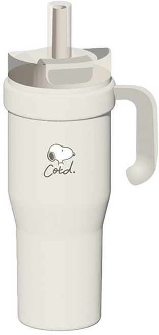 COTD SNOOPY 把手保溫杯, 奶油白, 1個, 1.2L