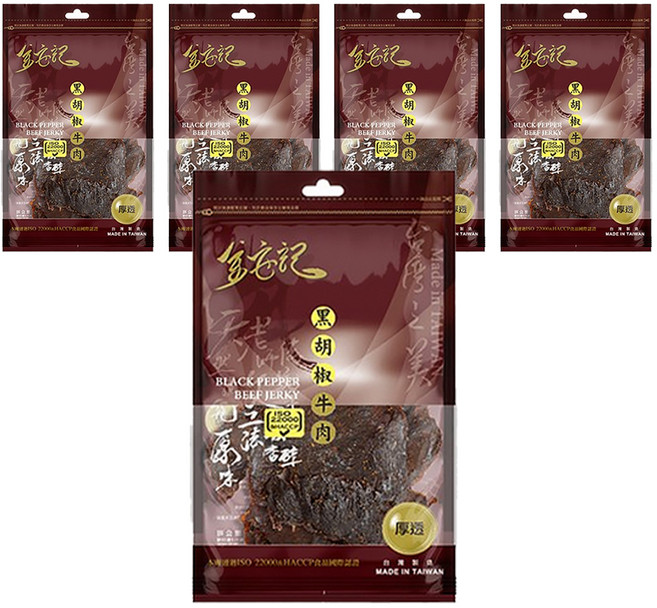 金安記 黑胡椒牛肉乾, 45g, 5包