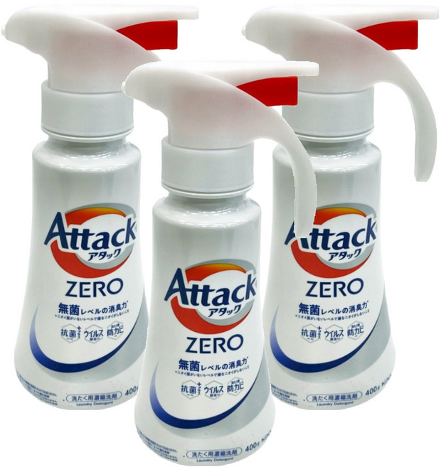 Attack ZERO 洗衣精 按壓式, 400g, 3瓶