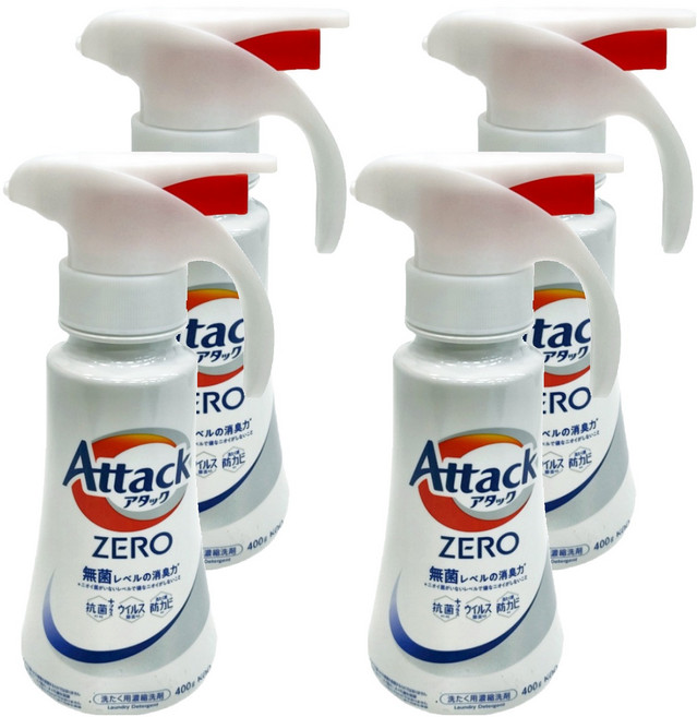 Attack ZERO 洗衣精 按壓式, 400g, 4瓶