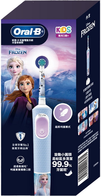 Oral-B 歐樂B 充電式兒童電動牙刷, D100-KIDS, 顏色隨機, 1盒