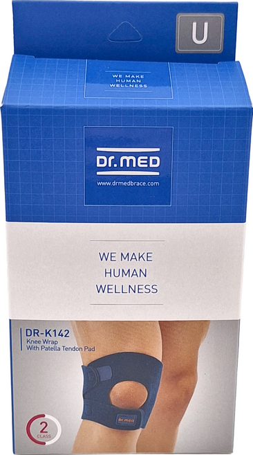 Dr.MED 可調式壓力墊髕骨護膝, 青色, 1盒