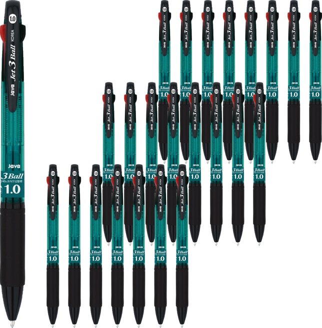 JAVAPEN Jet 3 原子筆 1.0mm, 薄荷綠, 24入