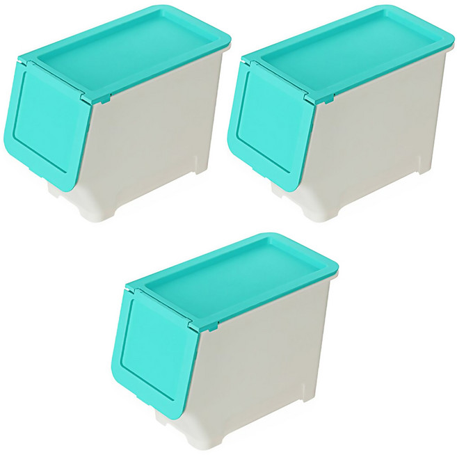 KEYWAY 聯府 亞菲前開式整理箱 820g, 藍色, 3個