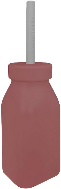 MiNiKOiOi 矽膠牛奶瓶, 200ml, 石榴紅, 1個