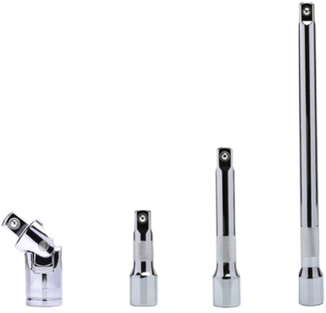 VARMA 延長接桿4件組 延長接桿75mm/125mm/250mm + 萬向接頭 4分, 1組
