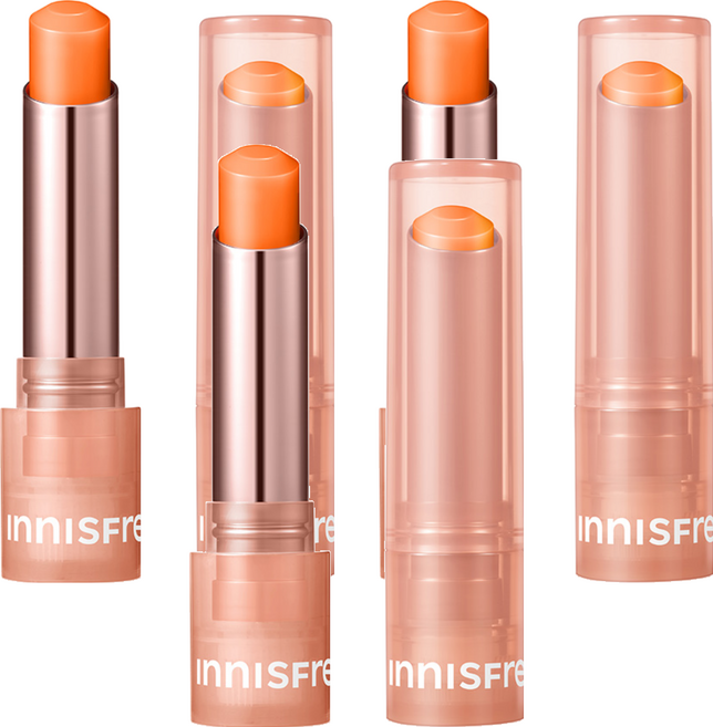 INNISFREE 台灣公司貨 晨露粉嫩潤唇膏, 02 Melon Coral, 3.2g, 3支
