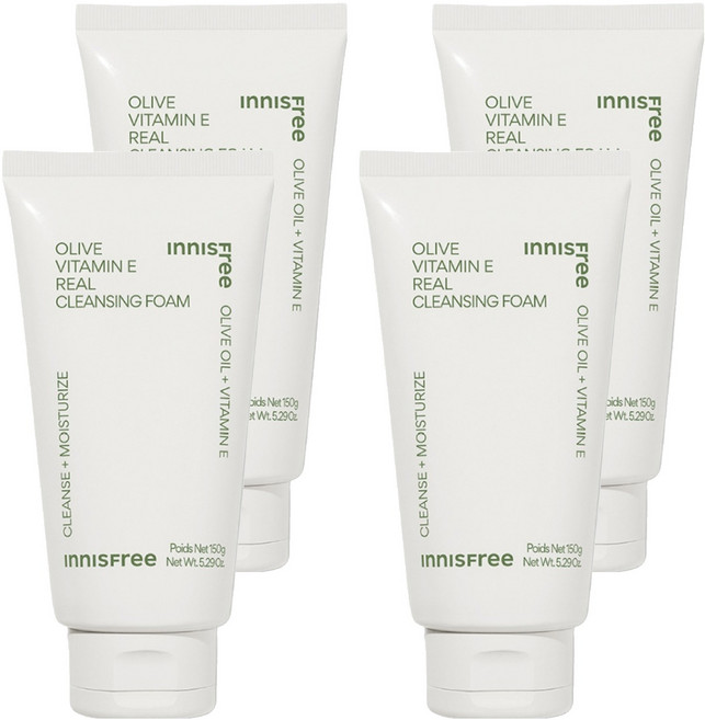 INNISFREE 台灣公司貨 橄欖維他命E潔面乳, 150g, 4條