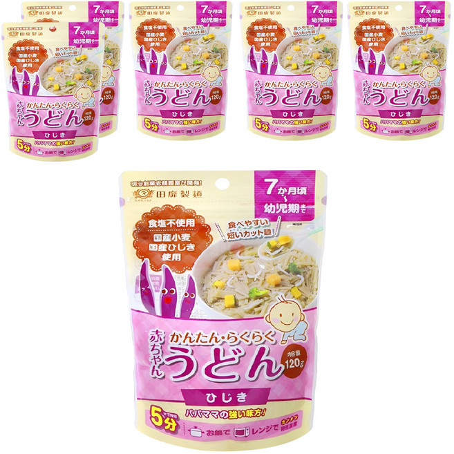 田靡製麵 寶寶烏龍麵 羊栖菜, 120g, 6包