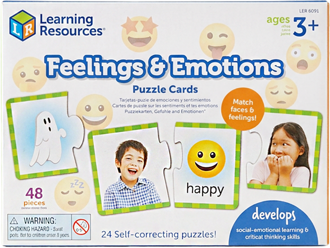 Learning Resources 情緒認知拼圖卡, LR 多色, 1組