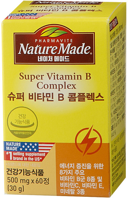 Nature Made 萊萃美 超級複合維他命B 30g, 60錠, 1個