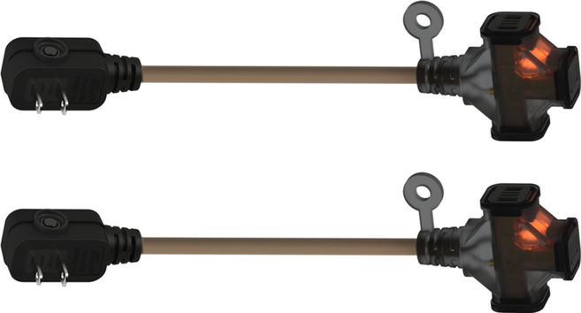 SUN JAKE 3插座耐熱動力軟線 SJ2031S-01, 0.3m, 沙色, 2條