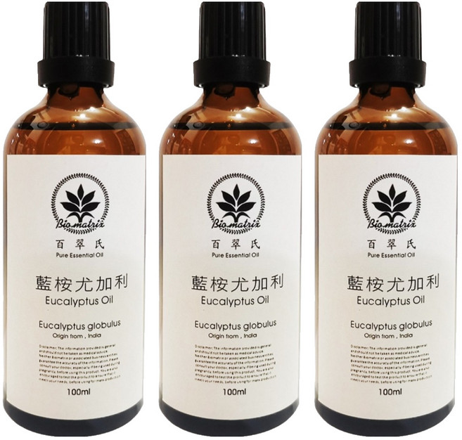 Bio-matrix 百翠氏 純精油, 藍桉尤加利, 100ml, 3瓶