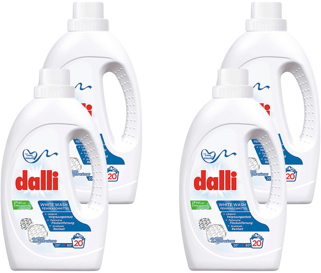 dalli 達麗 洗衣精 白色衣物 WHITE WASH 20杯, 1.1L, 4瓶