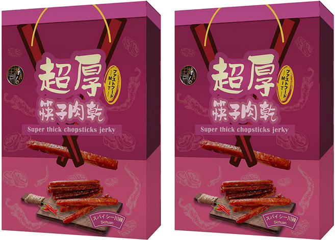 SUNFOOD 太禓食品 超厚筷子肉乾伴手禮盒 川辣, 240g, 2盒
