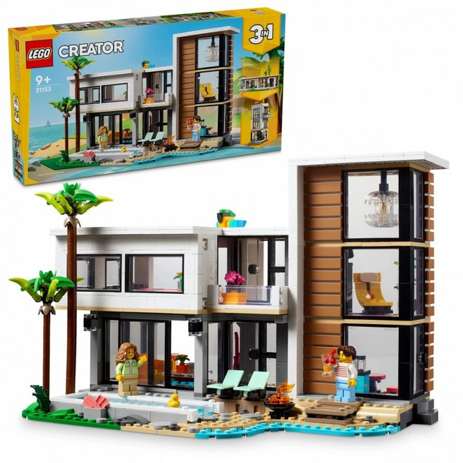 LEGO 樂高 31153 創意百變3合1系列 9歲以上適用, 現代住宅 Modern House 白色 + 咖啡色, 1盒
