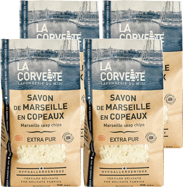 LA CORVETTE 法釩馬賽莊園 經典植物油馬賽皂絲, 750g, 4包