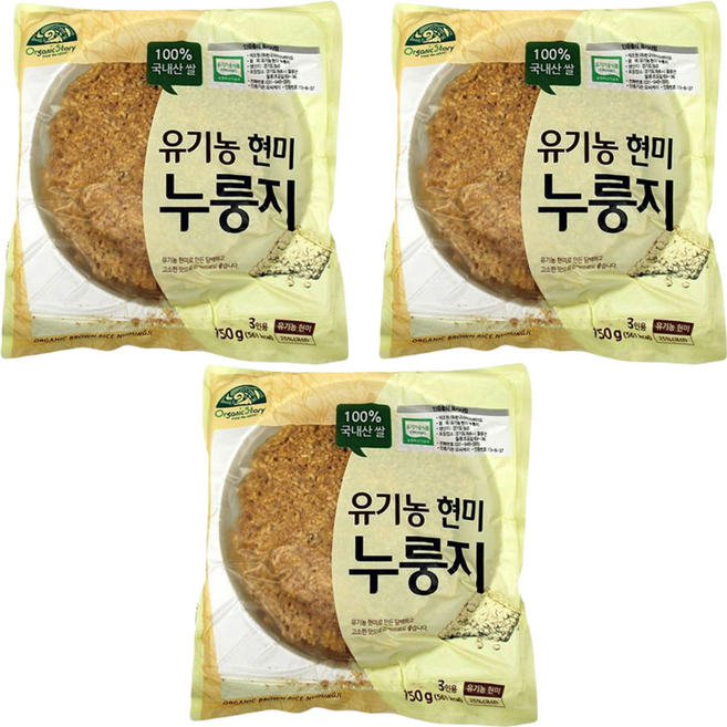 Organic Story herb 糙米鍋巴餅, 150g, 3包