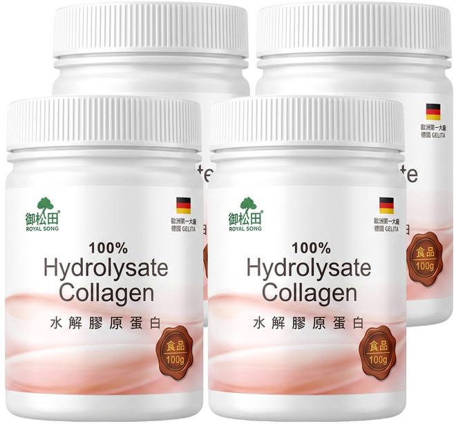 ROYAL SONG 御松田 100% Hydrolysate Collagen 水解膠原蛋白, 100g, 4罐