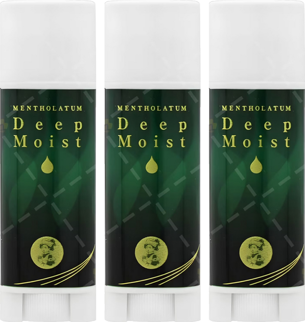 MENTHOLATUM 曼秀雷敦 台灣公司貨 深層保濕潤唇膏, 薄荷, 4.5g, 3支