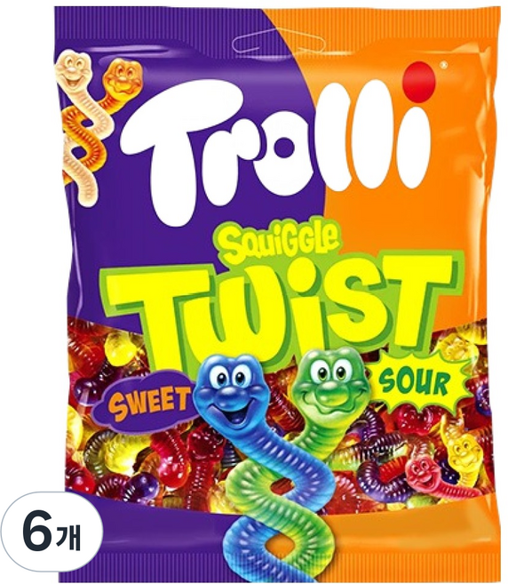 Trolli Squiggle 扭扭軟糖, 100g, 6個