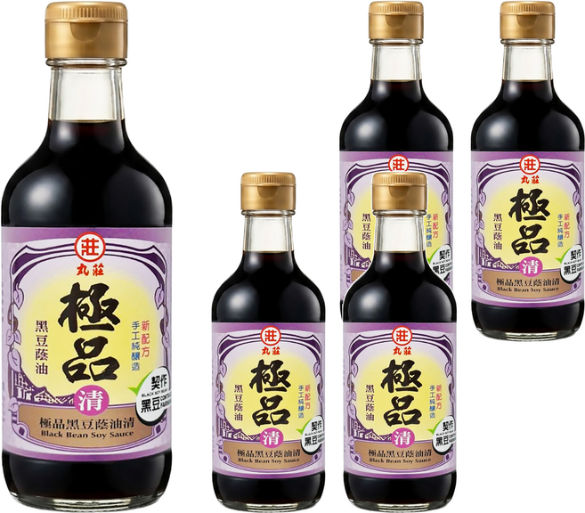 丸莊醬油 極品黑豆蔭油清, 300ml, 5瓶