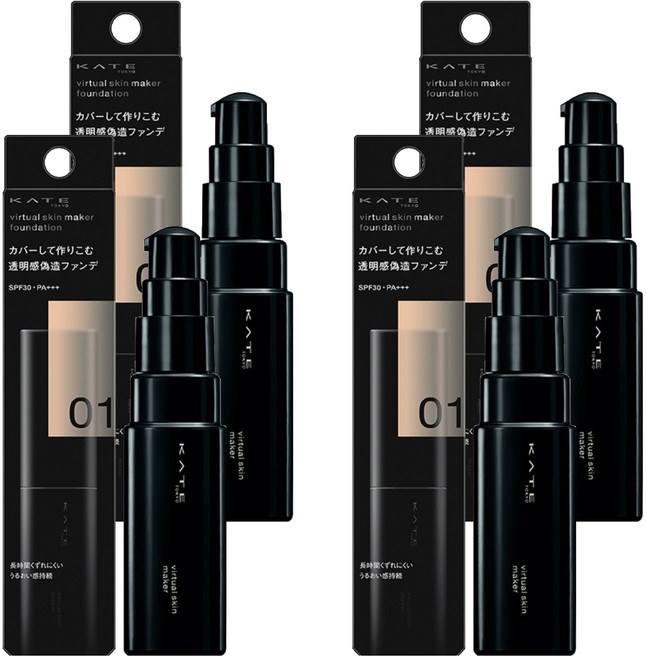 KATE 凱婷 台灣公司貨 幻象零瑕粉底液 25ml, 01, 4個