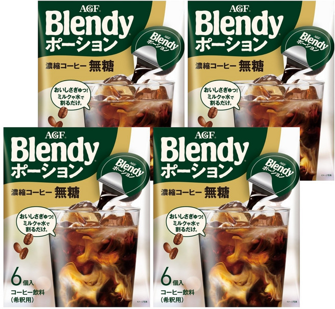 AGF Blendy 濃縮咖啡球 無糖, 18g, 6顆, 4袋