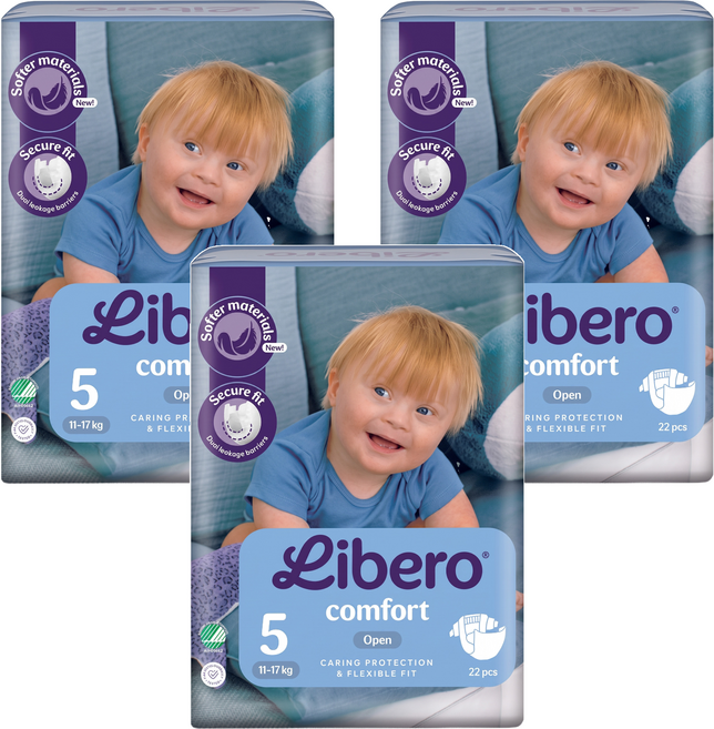 Libero 麗貝樂 嬰兒紙尿褲 Comfort L 11~17kg, 第5階段, 66個