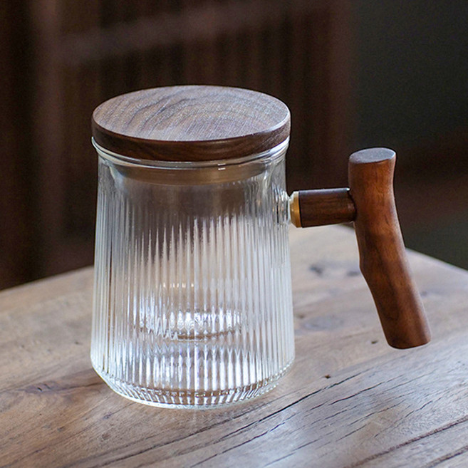 BELLE design 胡桃木茶馬克杯 S-168 400ml, 單一顏色, 1個