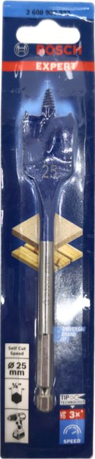 BOSCH 博世 台灣公司貨 木工六角柄快速扁平鑽頭 DT4771 25 x 152mm, 1個