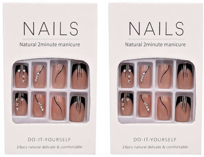 Paula's Nail 寶拉美甲 大甲型美甲貼片, AP69177 中長款, 2盒