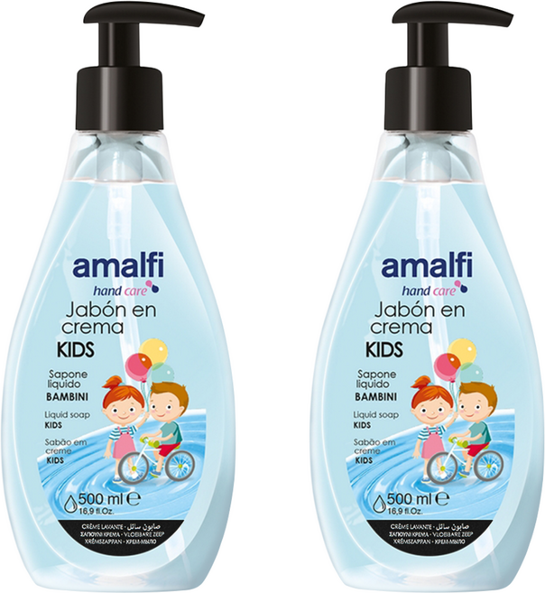 amalfi 兒童專用抗菌防護液體皂, 500ml, 2瓶