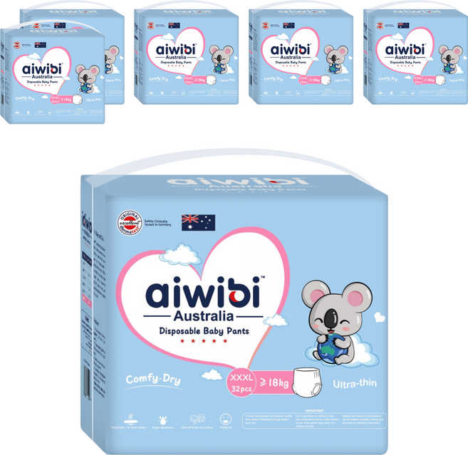 aiwibi 愛薇彼 清新乾爽褲型紙尿褲 18kg以上, 192片, 3XL
